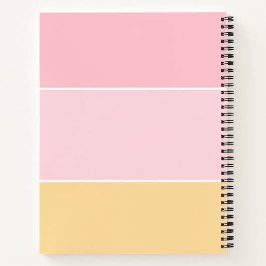 Benutzerdefinierte Text rosa Vanilla Gelb Streifen Notizblock (Rückseite)