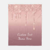 Benutzerdefinierte Text-Rose Gold Blush Glitzer Fl Fleecedecke (Vorderseite)