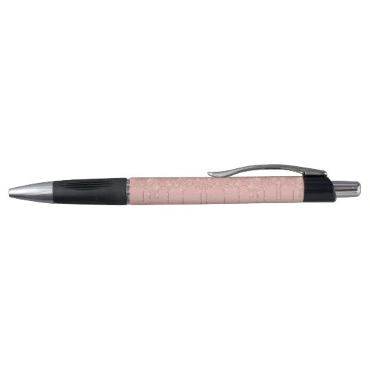 Benutzerdefinierte Text-Rose Gold Blush Glitzer Pe Kugelschreiber (Oberseite)