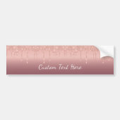 Benutzerdefinierte Text-Rose Gold Blush Glitzer Sp Autoaufkleber (Vorne)