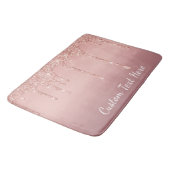 Benutzerdefinierte Text-Rose Gold Blush Glitzer Sp Badematte (Schrägansicht)