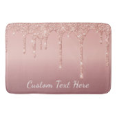 Benutzerdefinierte Text-Rose Gold Blush Glitzer Sp Badematte (Vorderseite)