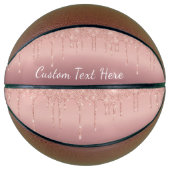 Benutzerdefinierte Text-Rose Gold Blush Glitzer Sp Basketball (Vorderseite)