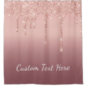 Benutzerdefinierte Text-Rose Gold Blush Glitzer Sp Duschvorhang (Vorderseite)