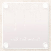 Benutzerdefinierte Text-Rose Gold Blush Glitzer Sp Glasuntersetzer (Rückseite)