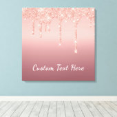Benutzerdefinierte Text-Rose Gold Blush Glitzer Sp Leinwanddruck (Insitu (Holzboden))