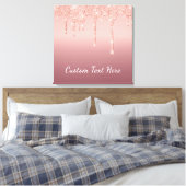 Benutzerdefinierte Text-Rose Gold Blush Glitzer Sp Leinwanddruck (Insitu (Schlafzimmer))