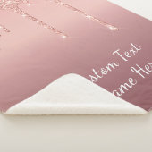 Benutzerdefinierte Text-Rose Gold Blush Glitzer Sp Sherpadecke (3/4)