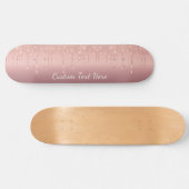 Benutzerdefinierte Text-Rose Gold Blush Glitzer Sp Skateboard (Horizontal)
