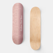 Benutzerdefinierte Text-Rose Gold Blush Glitzer Sp Skateboard (Vorderseite)