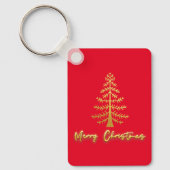 Benutzerdefinierte Text rückwärts Luxus Goldbaum r Schlüsselanhänger (Vorderseite)