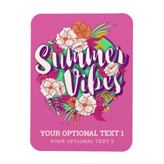 Benutzerdefinierte Text-Summer-Vibes Magnet (Vertikal)