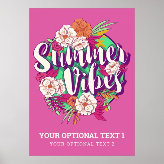 Benutzerdefinierte Text-Summer-Vibes Poster (Vorne)