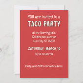 Benutzerdefinierte Text-Taco-Party Einladung (Rückseite)