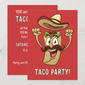 Benutzerdefinierte Text-Taco-Party Einladung (Vorne/Hinten)