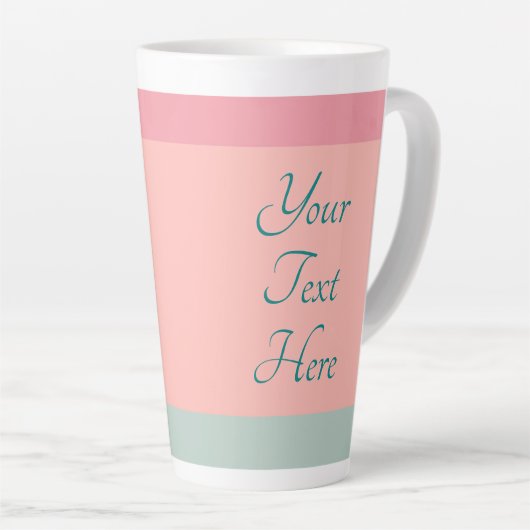 Benutzerdefinierte Text Typografie Pink Peach Aqua Milchtasse (Rechte Ecke)
