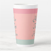 Benutzerdefinierte Text Typografie Pink Peach Aqua Milchtasse (Vorderseite)