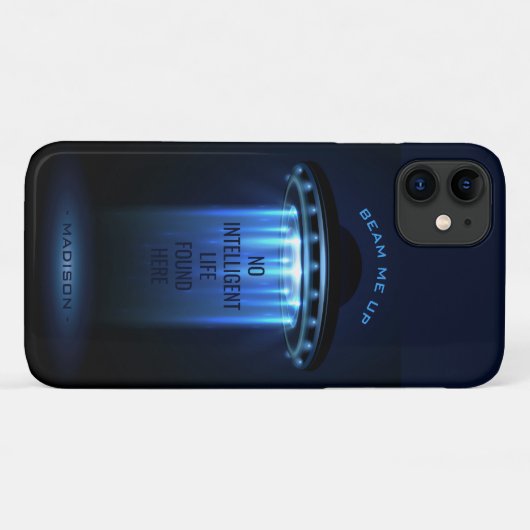 Benutzerdefinierte Text UFO Spaceship Telefonzelle Case-Mate iPhone Hülle (Rückseite (Horizontal))