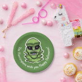 Benutzerdefinierte Text- und FarbHalloween-Kreatur Pappteller (Party)