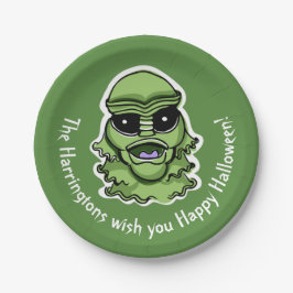 Benutzerdefinierte Text- und FarbHalloween-Kreatur Pappteller