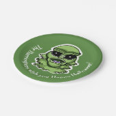 Benutzerdefinierte Text- und FarbHalloween-Kreatur Pappteller (Schrägansicht)