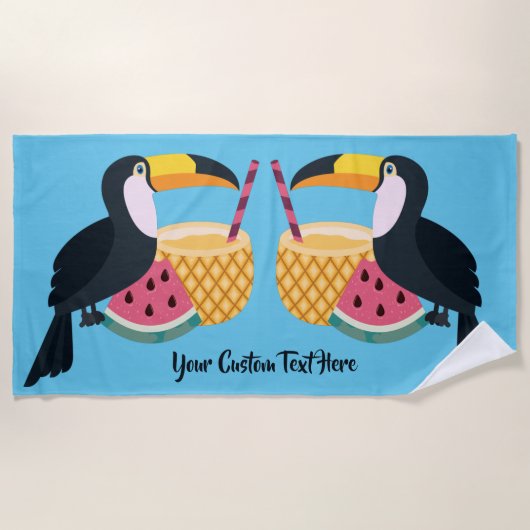 Benutzerdefinierte Text- und Farbtupfer-Illustrati Strandtuch (Vorderseite)