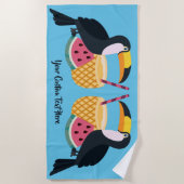 Benutzerdefinierte Text- und Farbtupfer-Illustrati Strandtuch (Vorderseite)