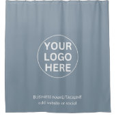 Benutzerdefinierte Text- und Firmenlogos, blau gek Duschvorhang (Vorderseite)