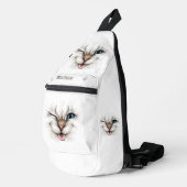 Benutzerdefinierte Text-Winking-Katze Crossbody Bag (Rechte Ecke)