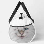 Benutzerdefinierte Text-Winking-Katze Duffle Bag (Rechts)