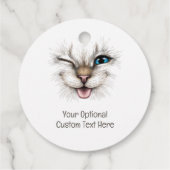 Benutzerdefinierte Text-Winking-Katze Geschenkanhänger (Rückseite)