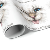Benutzerdefinierte Text-Winking-Katze Geschenkpapier (Rolleneckpunkt)