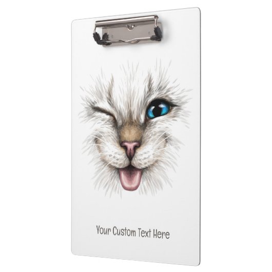 Benutzerdefinierte Text-Winking-Katze Klemmbrett (Links)