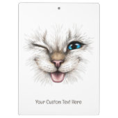 Benutzerdefinierte Text-Winking-Katze Klemmbrett (Rückseite)