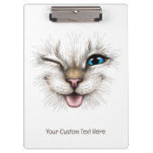 Benutzerdefinierte Text-Winking-Katze Klemmbrett (Vorderseite)