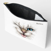 Benutzerdefinierte Text-Winking-Katze Zubehörtasche (Offen)