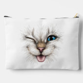 Benutzerdefinierte Text-Winking-Katze Zubehörtasche (Rückseite)