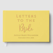 Benutzerdefinierte Textbuttergelbe Buchstaben an d Gästebuch (Vorderseite)