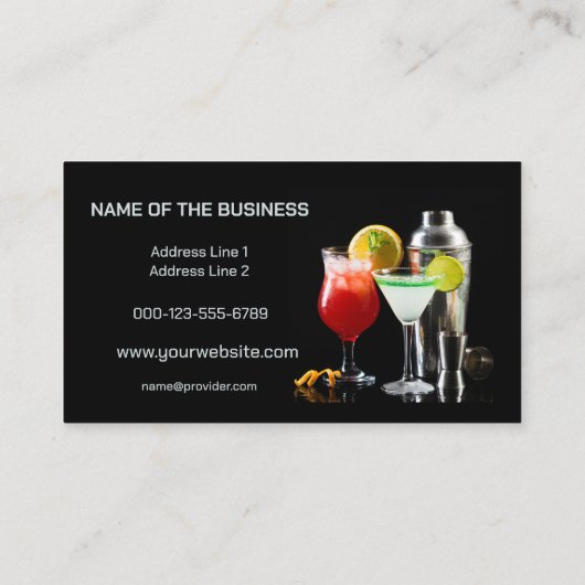 Benutzerdefinierte Textcocktails Visitenkarte (Rückseite)