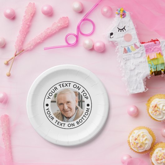 Benutzerdefinierte Textfarben für Minimalistisches Pappteller (Party)