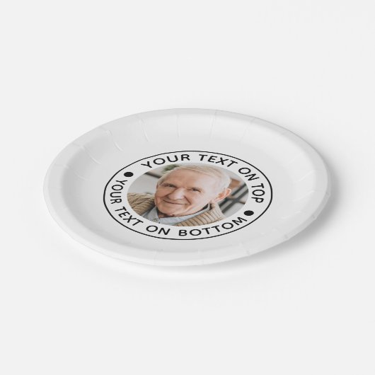 Benutzerdefinierte Textfarben für Minimalistisches Pappteller (Schrägansicht)