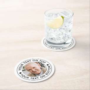 Benutzerdefinierte Textfarben für Minimalistisches Runder Pappuntersetzer