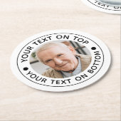 Benutzerdefinierte Textfarben für Minimalistisches Runder Pappuntersetzer (Angewinkelt)