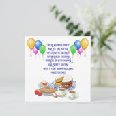 Benutzerdefinierte Textfenster und Party-Lebensmit Einladung (Stehend Vorderseite)