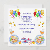 Benutzerdefinierte Textfenster und Party-Lebensmit Einladung (Rückseite)