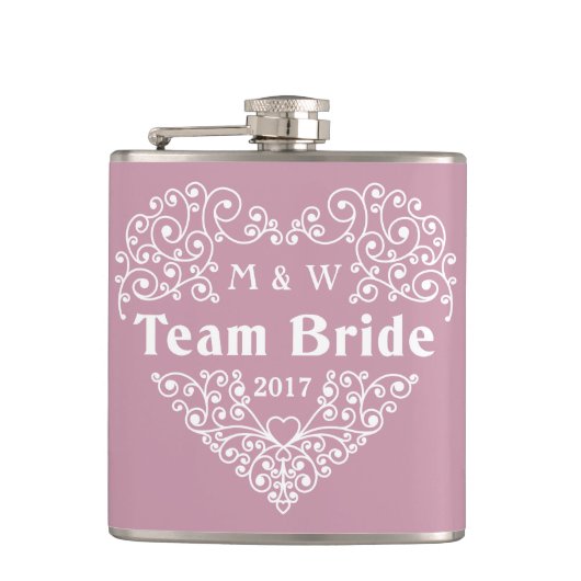 benutzerdefinierte Textflasche von Team Bridge Flachmann (Vorderseite)