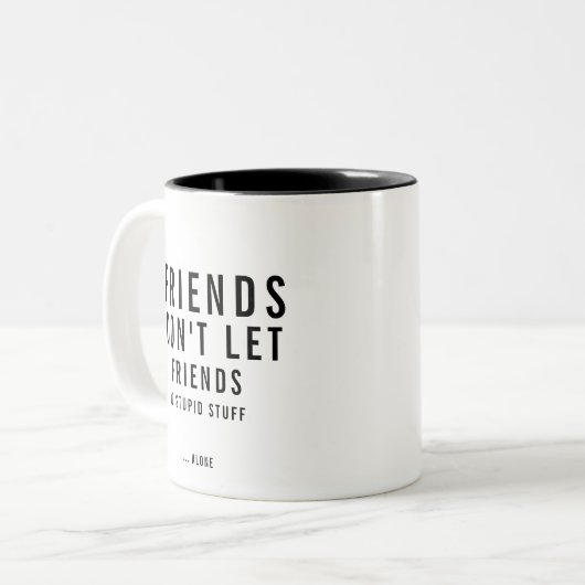 Benutzerdefinierte Textfreude Zweifarbige Tasse (Vorderseite Links)