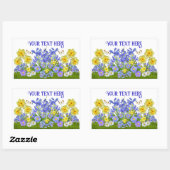 Benutzerdefinierte Textfrühlingsblumen und Schmett Rechteckiger Aufkleber (Blatt)