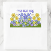 Benutzerdefinierte Textfrühlingsblumen und Schmett Rechteckiger Aufkleber (Tasche)
