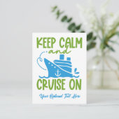 Benutzerdefinierte Textgerade Behalte Ruhe Postkarte (Stehend Vorderseite)